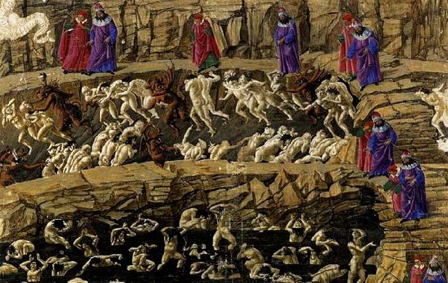 BOTTICELLI, Sandro Inferno, Canto XVIII china oil painting image